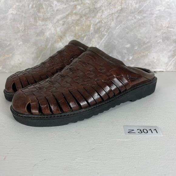 Sunsteps Huarache Slip-on Sandals Men\'s Size 11 Brown Hand Woven main image 4